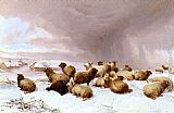 Winter Canvas Paintings - Sheep In Winter